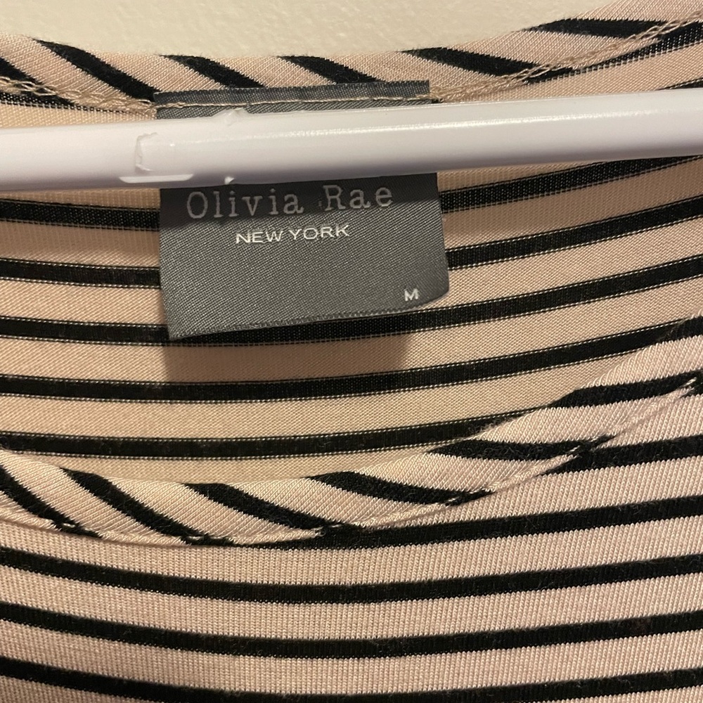 Tan dress with black stripes